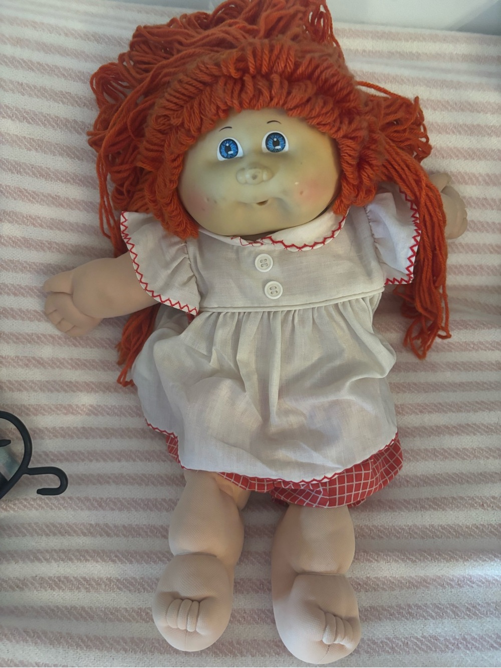 Vintage-Inspired Red-Haired Kids Doll with White Dress